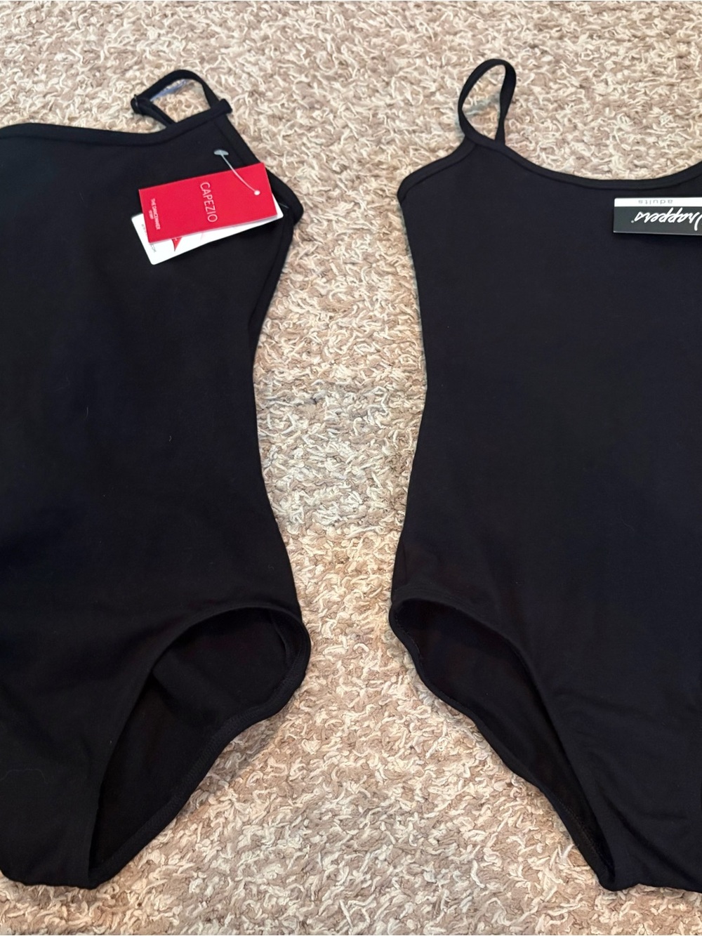Capezio and body wrappers Black Spaghetti-Strap adult small Leotards